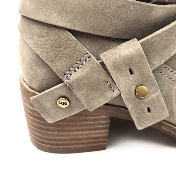 NEW UGG Elora Grey Suede Ankle Booties - Picture 6 of 8
